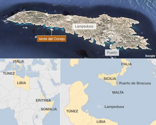 Mapa de Lampedusa