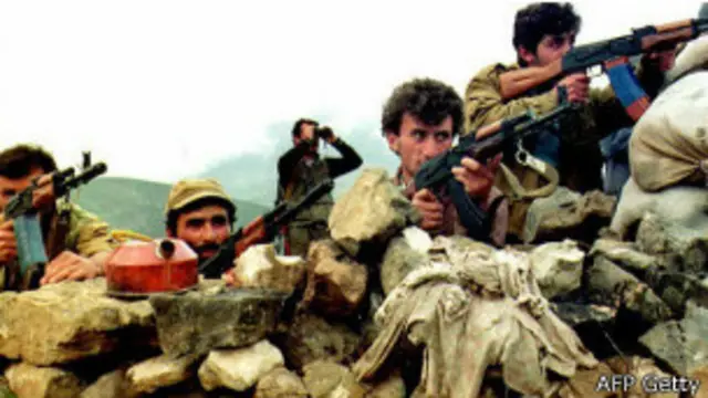 Armenian soldiers fire