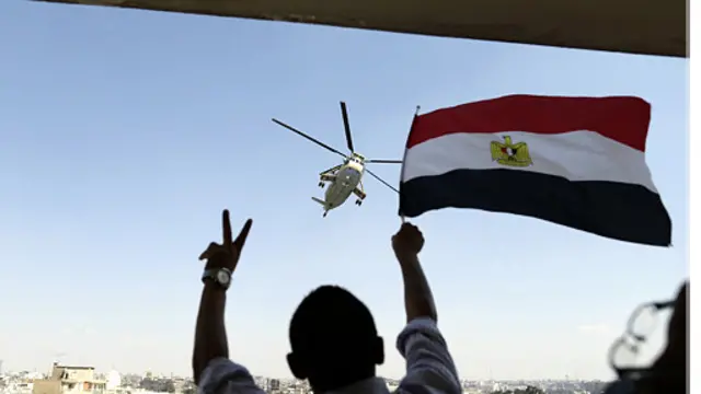 متظاهر يحمل علم مصر 