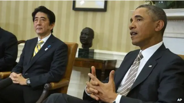 日本首相安倍晉三和美國總統奧巴馬