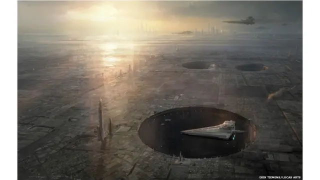 Erik Tiemens: Coruscant surface Imperial Portal. Concept art for Star Wars 1313