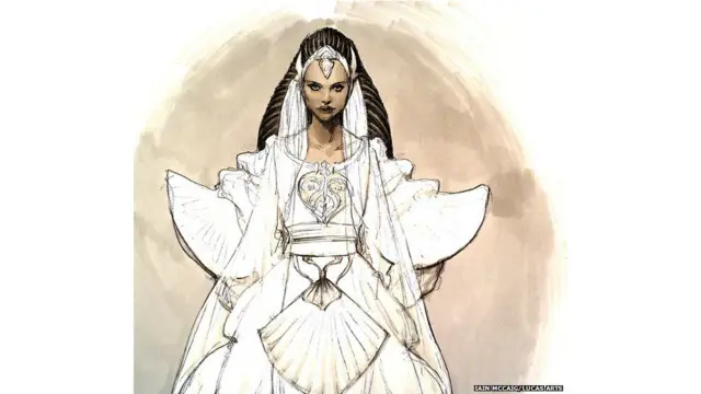 Iain McCaig: Padme wedding costume concept art for Attack of the Clones