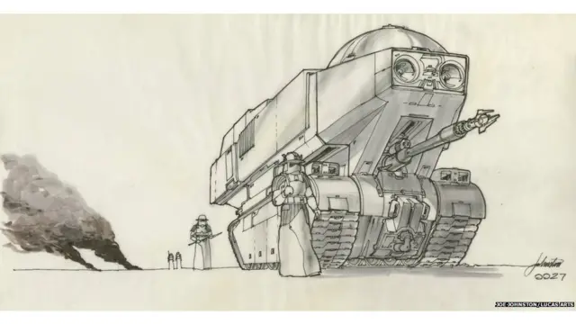Joe Johnston: Imperial tank. Concept art for The Empire Strikes Back