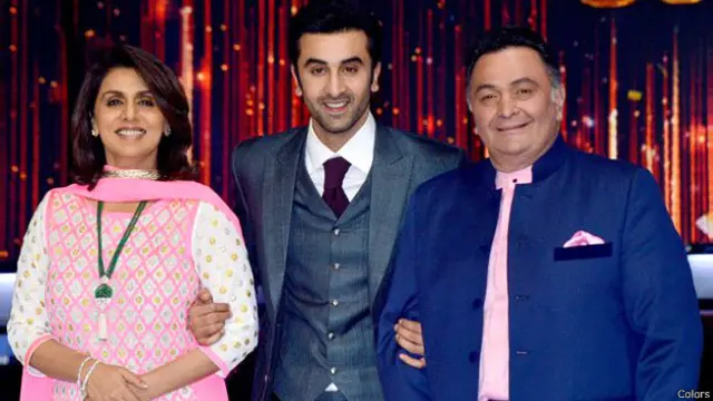 ऋषि कपूर, नीतू कपूर और रणबीर कपूर