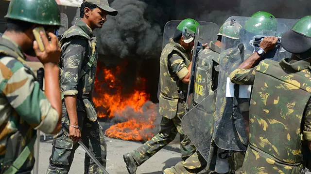 तेलंगाना पर विरोध प्रदर्शन