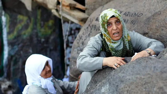 मुस्लिम तीर्थयात्री, हज, अल नूर पहाड़, मक्का 