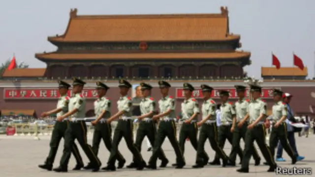 天安门前的中国警察