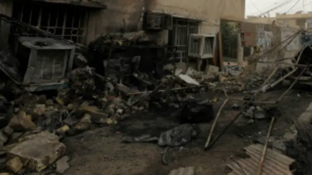 Baghdad မြို့က ဖောက်ခွဲမှု အပြီး တွေ့ရပုံ