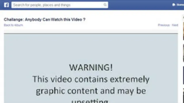 تحذر الرسالة من المحتوى العنيف