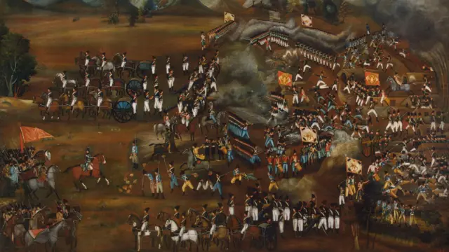 تابلوی نقاشی که پیروزی سپاه عباس میرزا بر روس ها را در یکی از نبردهای دو طرف نشان می دهد. این نقاشی در موزه ارمیتاژ سن پیترزبورگ نگهداری می شود