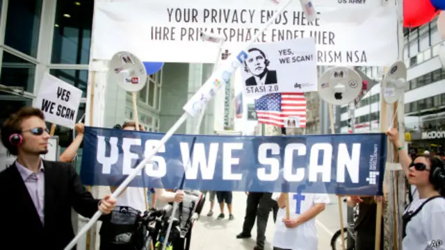 Protestos contra o NSA em Berlim. Foto: AP
