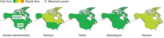 100 qadın, ABŞ və Kanada xəritəsi