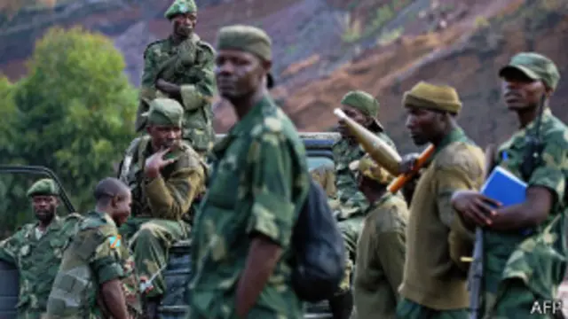 Des soldats FARDC à Kibati près de Goma, le 4 septembre 2013. 