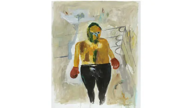 اثر دیگری از یاسر صفی با عنوان «بوکسر»‌ که در سال ۲۰۱۳ خلق شده است. این نقاش ۳۷ ساله فارغ‌التحصیل رشته گرافیک و هنرهای زیبا از دانشگاه دمشق است