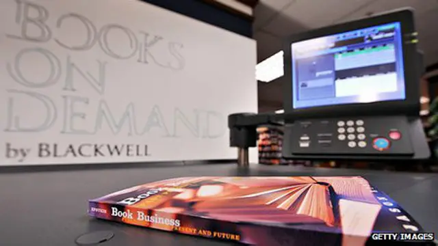 Máquina de impresión sobre pedido en Blackwell's en 2009