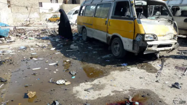 Последствия взрыва в Багдаде