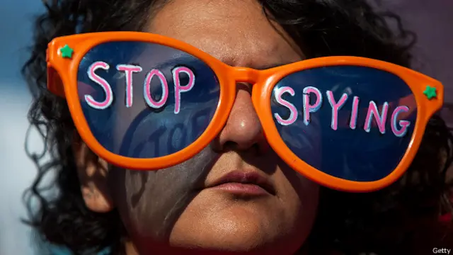 Manifestación contra el espionaje en EEUU