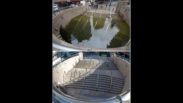 Pintu masuk pertokoan bawah tanah Manhattan