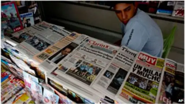 Kiosko de prensa en Argentina