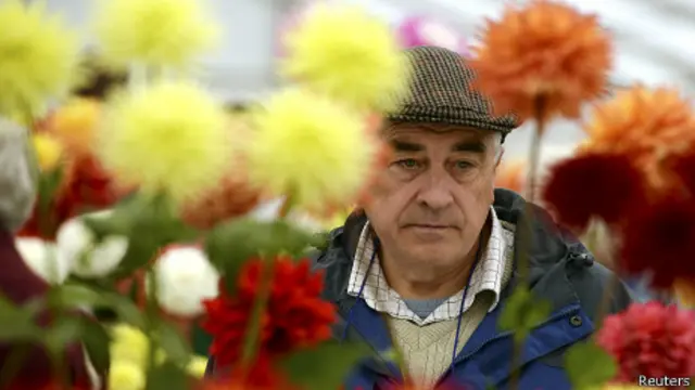 Hombre hace jardinería