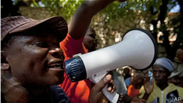 Manifestante en República Dominicana