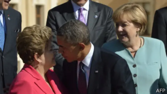 Dilma, Obama e Merkel. Foto: AFP