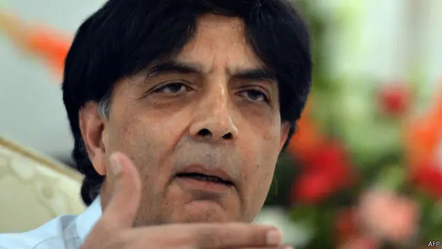 چودری نثار، وزیر کشور پاکستان