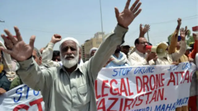 پاکستان کې د بې پلوټه الوتکو د بریدونو ضد څو ځلې لاریونونه شوي.