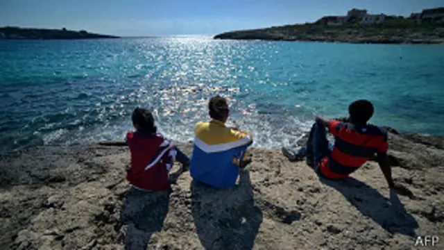 Inmigrantes en Lampedusa 