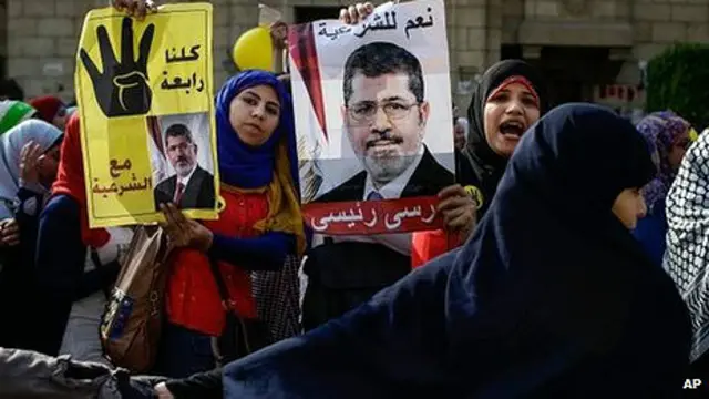 Partidarios del depuesto presidente Morsi