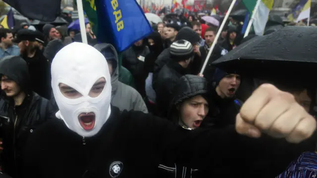 Ультра-националисты выкрикивали лозунги