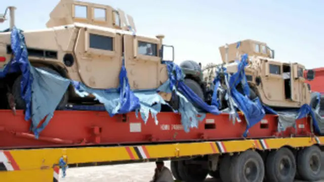 روکی جانے والی ترسیل کے تحت فوجی ساز و سامان واپس امریکہ بھیجا جا رہا تھا