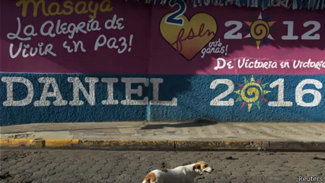 Cartel por la reelección de Ortega