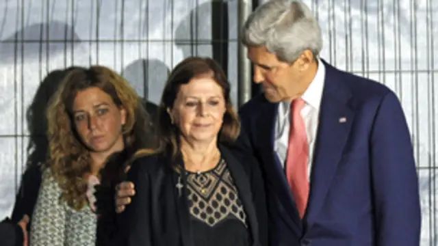 التقى كيري بابنة اسحق رابين