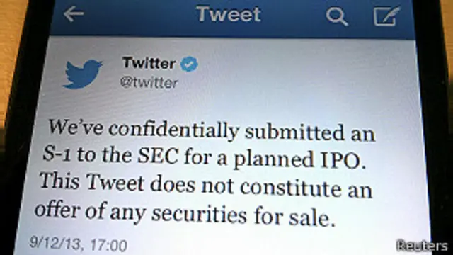 Tuit anunciando Oferta Pública de Venta