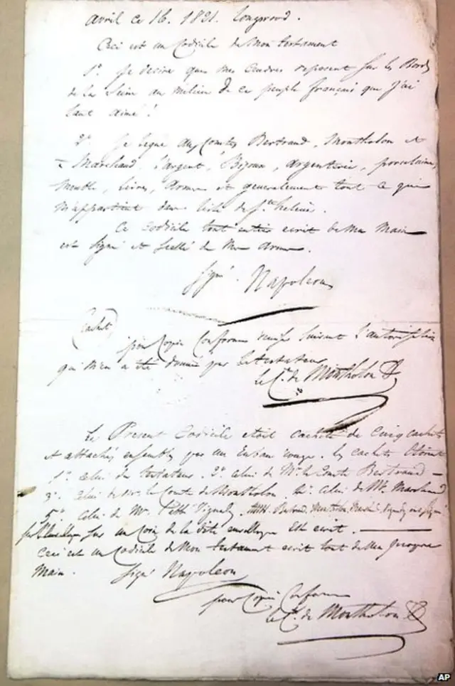 नेपोलियन की वसीयत