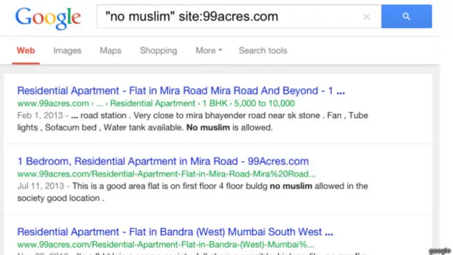 नो मुस्लिम विज्ञापन, प्रॉपर्टी विज्ञापन, 99 एकड़ डॉट कॉम, 99acre.com
