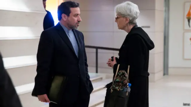 عباس عراقچی و وندی شرمن در حاشیه دور دوم مذاکرات ژنو