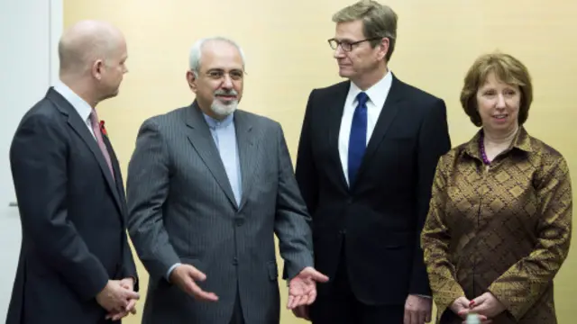 برطانیہ، فرانس اور جرمنی کے وزرائے خارجہ نے امریکی اور یورپی ہم منصبوں کے ساتھ ان مذاکرات میں شرکت کی