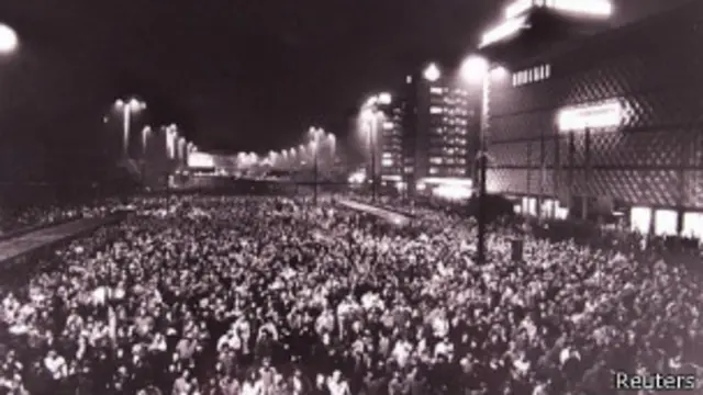 Manifestación en las calles de Leipzig