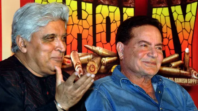 فلم شعلے تھری ڈی میں ریلیز ہو رہی ہے اس کے فرسٹ لُک کے موقع پر سلیم اور جاوید کی جوڑی بہت عرصے بعد ایک ساتھ دکھائی دی۔