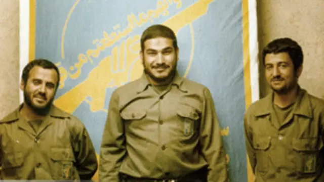 از راست محمد علی جعغری (فرمانده فعلی سپاه)، علی شمخانی و غلامعلی رشید (جانشین فعلی رئیس ستاد کل نیروهای مسلح)