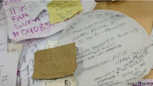 तूफ़ान से बचे लोगों के संदेश