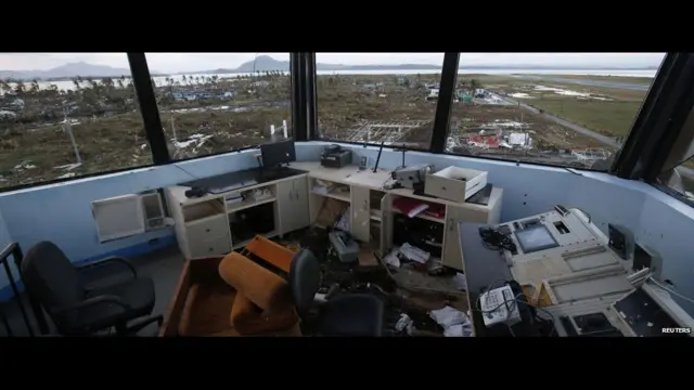 Antes y después del tifón Haiyán