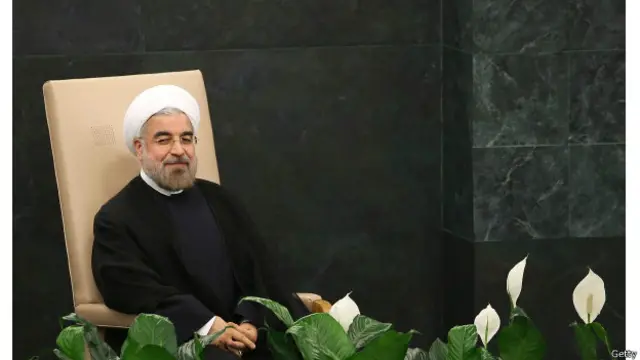 حسن روحانی لحظاتی پیش از سخنرانی در مجمع عمومی سازمان ملل متحد در نیویورک