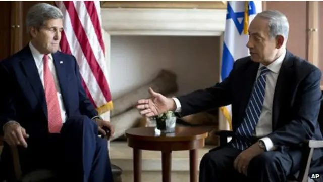 अमरीकी विदेश मंत्री जॉन केरी के साथ इजरायली पीएम ने बात. 