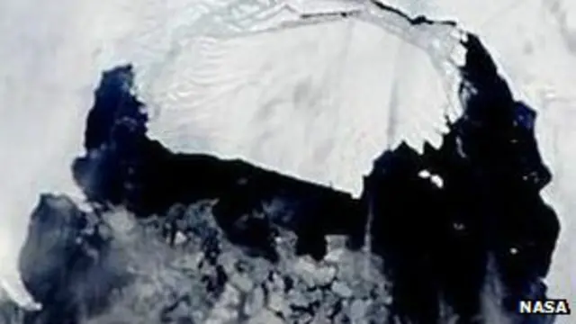 Imagens aéreas mostraram desprendimento da massa gigante de gelo da Antártida