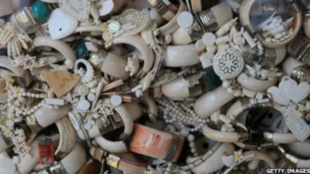 美国销毁六吨没收库存象牙制品