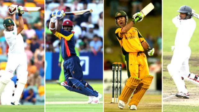 (दाएं से बाएं) जैक कालिस, ब्रायन लारा, रिकी पोंटिॆंग, कुमार संगकारा 