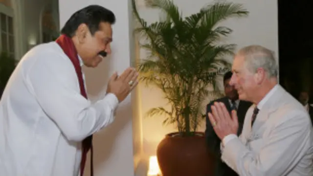 महिंदा राजपक्षे, ब्रिटेन, राजकुमार चार्ल्स